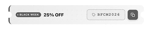 Coupon Code snippet with a copyable discount code